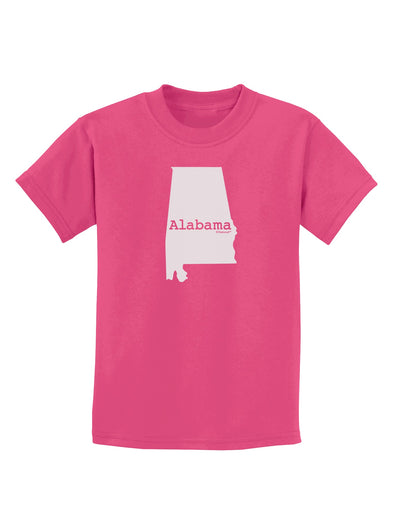 Alabama - United States Shape Childrens Dark T-Shirt by TooLoud-Childrens T-Shirt-TooLoud-Sangria-X-Small-Davson Sales