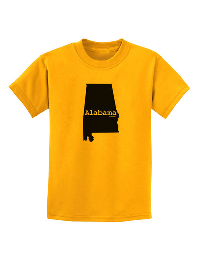 Alabama - United States Shape Childrens T-Shirt by TooLoud-Childrens T-Shirt-TooLoud-Gold-X-Small-Davson Sales