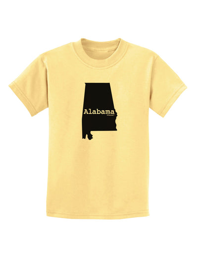 Alabama - United States Shape Childrens T-Shirt by TooLoud-Childrens T-Shirt-TooLoud-Daffodil-Yellow-X-Small-Davson Sales