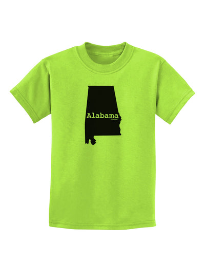 Alabama - United States Shape Childrens T-Shirt by TooLoud-Childrens T-Shirt-TooLoud-Lime-Green-X-Small-Davson Sales