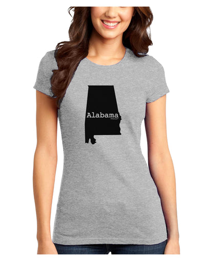 Alabama - United States Shape Juniors T-Shirt by TooLoud-Womens Juniors T-Shirt-TooLoud-Ash-Gray-Juniors Fitted X-Small-Davson Sales