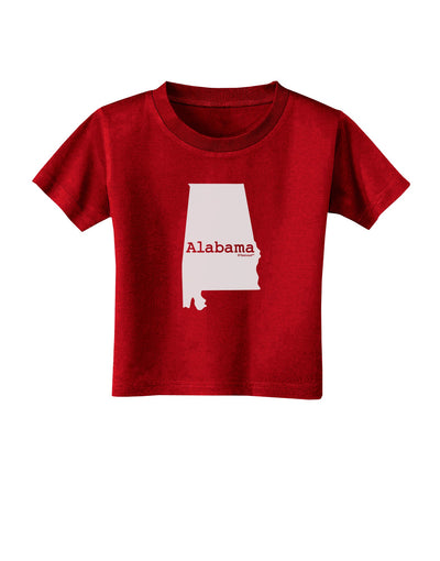 Alabama - United States Shape Toddler T-Shirt Dark by TooLoud-Toddler T-Shirt-TooLoud-Red-2T-Davson Sales