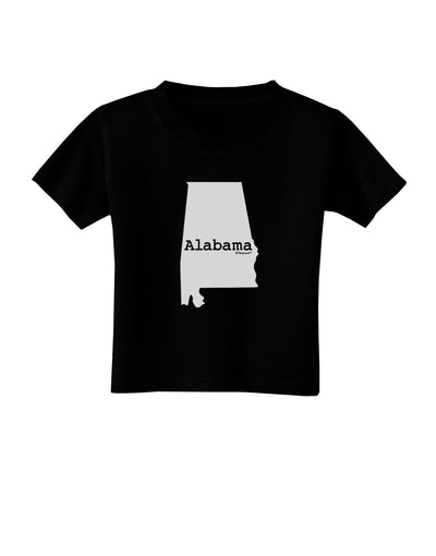 Alabama - United States Shape Toddler T-Shirt Dark by TooLoud-Toddler T-Shirt-TooLoud-Black-2T-Davson Sales