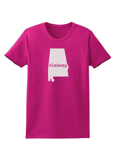 Alabama - United States Shape Womens Dark T-Shirt by TooLoud-Womens T-Shirt-TooLoud-Hot-Pink-Small-Davson Sales