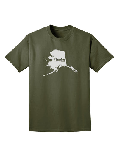 Alaska - United States Shape Adult Dark T-Shirt by TooLoud-Mens T-Shirt-TooLoud-Military-Green-Small-Davson Sales