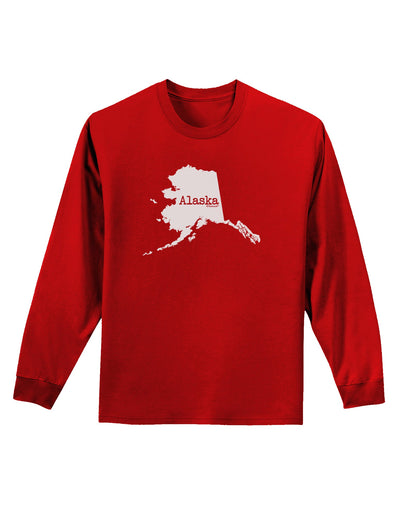 Alaska - United States Shape Adult Long Sleeve Dark T-Shirt by TooLoud-TooLoud-Red-Small-Davson Sales