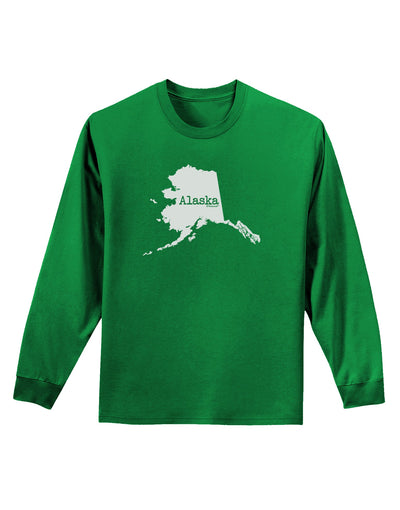 Alaska - United States Shape Adult Long Sleeve Dark T-Shirt by TooLoud-TooLoud-Kelly-Green-Small-Davson Sales