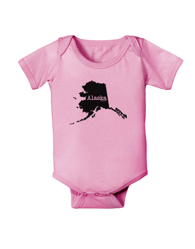 Alaska - United States Shape Baby Romper Bodysuit by TooLoud-Baby Romper-TooLoud-Light-Pink-06-Months-Davson Sales