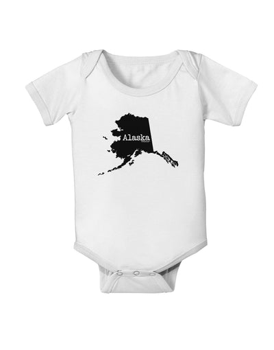 Alaska - United States Shape Baby Romper Bodysuit by TooLoud-Baby Romper-TooLoud-White-06-Months-Davson Sales