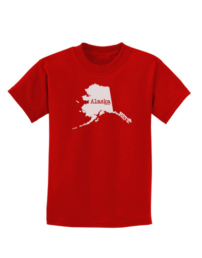 Alaska - United States Shape Childrens Dark T-Shirt by TooLoud-Childrens T-Shirt-TooLoud-Red-X-Small-Davson Sales