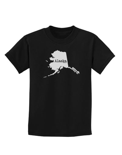 Alaska - United States Shape Childrens Dark T-Shirt by TooLoud-Childrens T-Shirt-TooLoud-Black-X-Small-Davson Sales