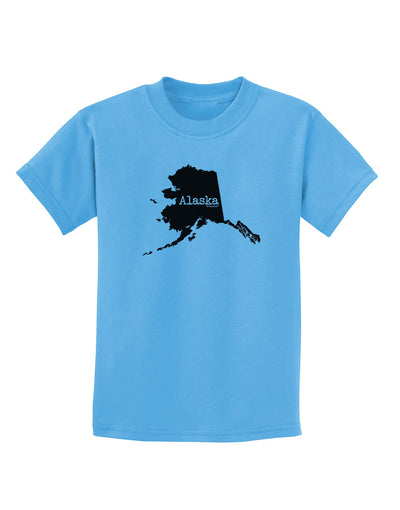 Alaska - United States Shape Childrens T-Shirt by TooLoud-Childrens T-Shirt-TooLoud-Aquatic-Blue-X-Small-Davson Sales