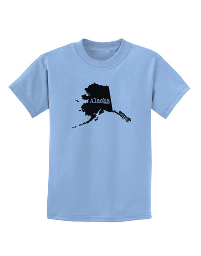 Alaska - United States Shape Childrens T-Shirt by TooLoud-Childrens T-Shirt-TooLoud-Light-Blue-X-Small-Davson Sales