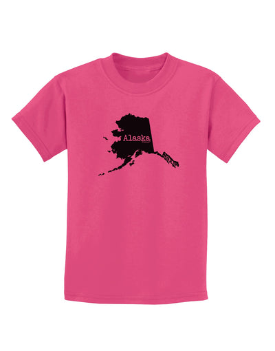 Alaska - United States Shape Childrens T-Shirt by TooLoud-Childrens T-Shirt-TooLoud-Sangria-X-Small-Davson Sales