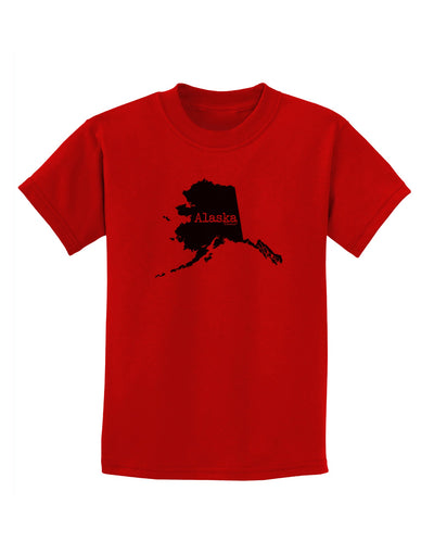 Alaska - United States Shape Childrens T-Shirt by TooLoud-Childrens T-Shirt-TooLoud-Red-X-Small-Davson Sales