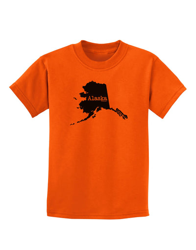 Alaska - United States Shape Childrens T-Shirt by TooLoud-Childrens T-Shirt-TooLoud-Orange-X-Small-Davson Sales