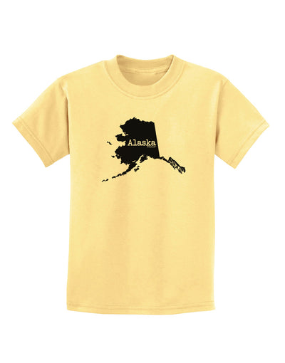 Alaska - United States Shape Childrens T-Shirt by TooLoud-Childrens T-Shirt-TooLoud-Daffodil-Yellow-X-Small-Davson Sales