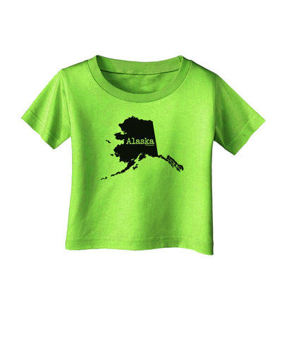 Alaska - United States Shape Infant T-Shirt by TooLoud-Infant T-Shirt-TooLoud-Lime-Green-06-Months-Davson Sales