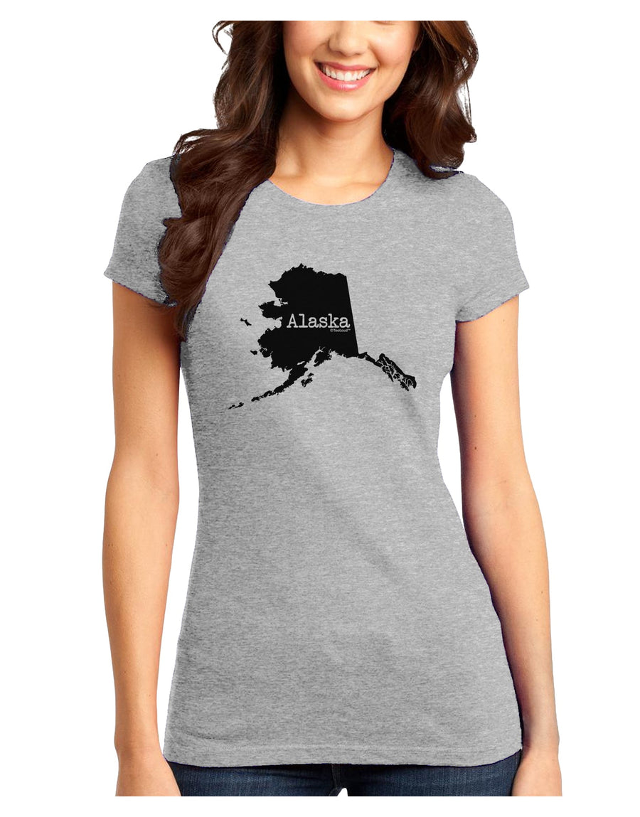 Alaska - United States Shape Juniors T-Shirt by TooLoud-Womens Juniors T-Shirt-TooLoud-White-Juniors Fitted X-Small-Davson Sales