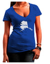 Alaska - United States Shape Juniors V-Neck Dark T-Shirt by TooLoud-Womens V-Neck T-Shirts-TooLoud-Royal-Blue-Juniors Fitted Small-Davson Sales