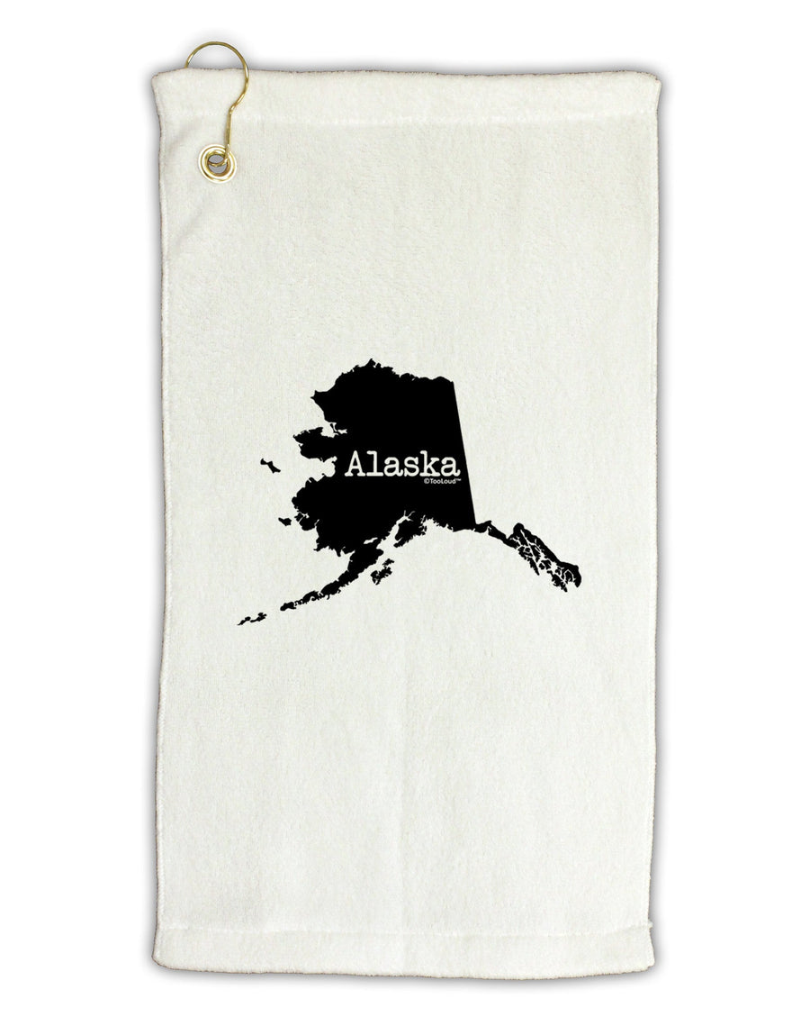 Alaska - United States Shape Micro Terry Gromet Golf Towel 11&#x22;x19-Golf Towel-TooLoud-White-Davson Sales