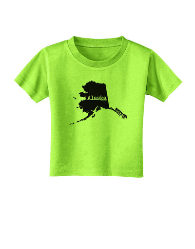 Alaska - United States Shape Toddler T-Shirt by TooLoud-Toddler T-Shirt-TooLoud-Lime-Green-2T-Davson Sales