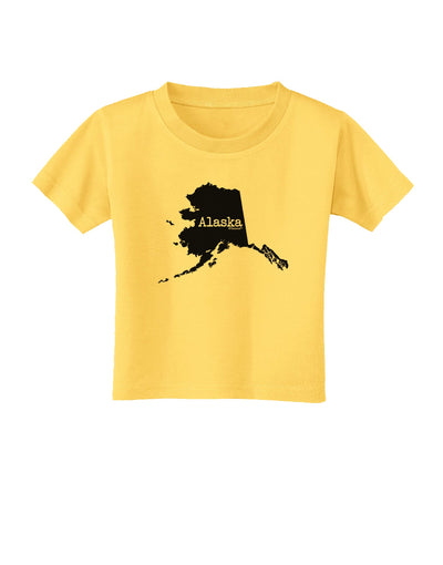 Alaska - United States Shape Toddler T-Shirt by TooLoud-Toddler T-Shirt-TooLoud-Yellow-2T-Davson Sales