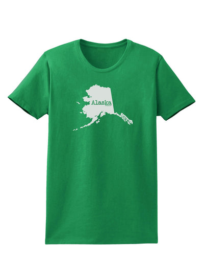 Alaska - United States Shape Womens Dark T-Shirt by TooLoud-Womens T-Shirt-TooLoud-Kelly-Green-X-Small-Davson Sales