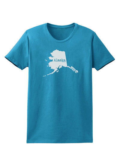 Alaska - United States Shape Womens Dark T-Shirt by TooLoud-Womens T-Shirt-TooLoud-Turquoise-X-Small-Davson Sales