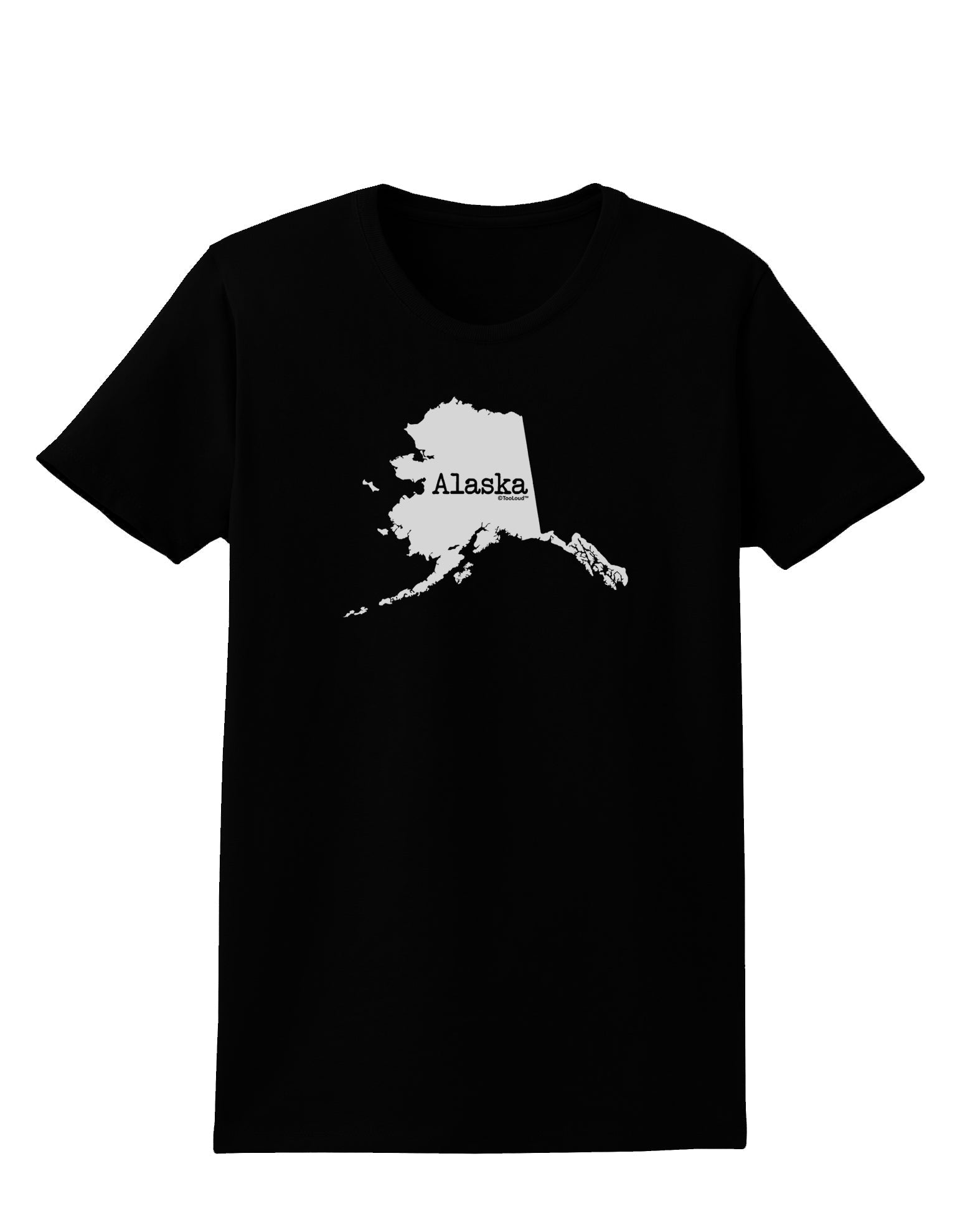 Alaska - United States Shape Womens Dark T-Shirt by TooLoud-Womens T-Shirt-TooLoud-Black-X-Small-Davson Sales