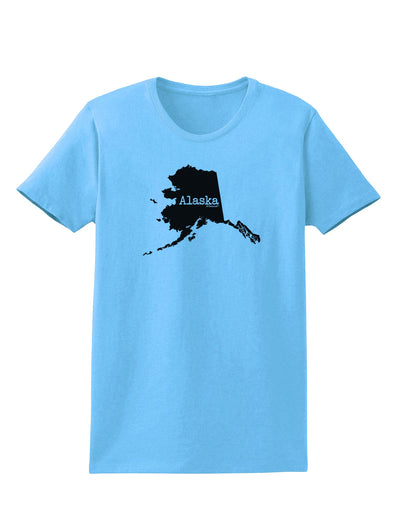 Alaska - United States Shape Womens T-Shirt by TooLoud-Womens T-Shirt-TooLoud-Aquatic-Blue-X-Small-Davson Sales