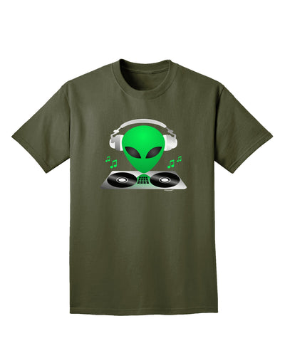 Alien DJ Adult Dark T-Shirt-Mens T-Shirt-TooLoud-Military-Green-Small-Davson Sales
