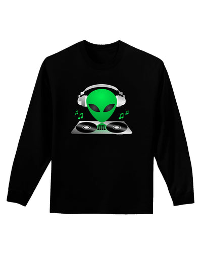 Alien DJ Adult Long Sleeve Dark T-Shirt-TooLoud-Black-Small-Davson Sales