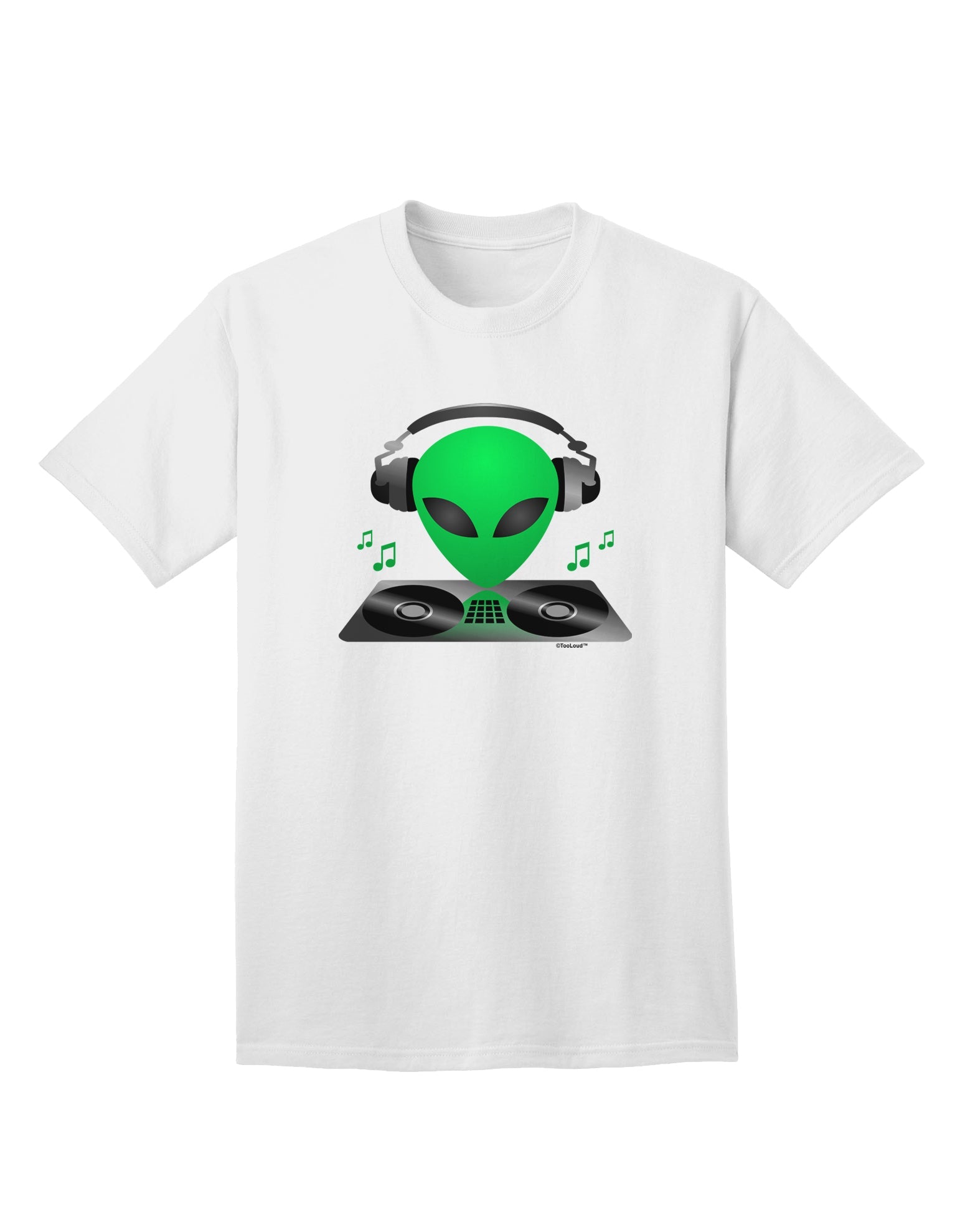 Alien DJ Adult T-Shirt-unisex t-shirt-TooLoud-White-Small-Davson Sales