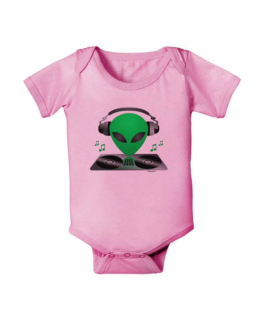 Alien DJ Baby Romper Bodysuit-Baby Romper-TooLoud-White-06-Months-Davson Sales