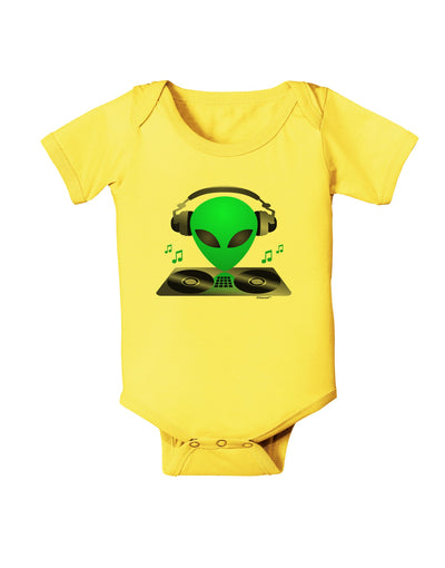 Alien DJ Baby Romper Bodysuit-Baby Romper-TooLoud-Yellow-06-Months-Davson Sales