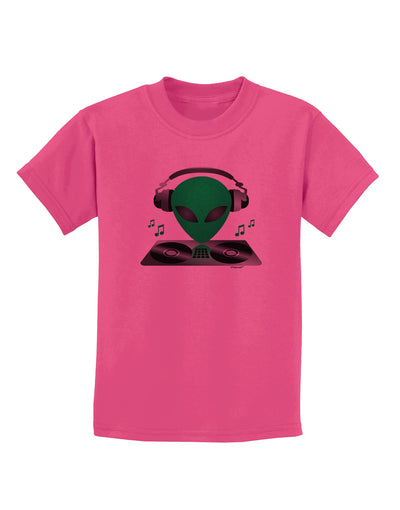 Alien DJ Childrens T-Shirt-Childrens T-Shirt-TooLoud-Sangria-X-Small-Davson Sales