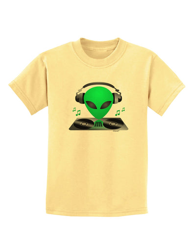 Alien DJ Childrens T-Shirt-Childrens T-Shirt-TooLoud-Daffodil-Yellow-X-Small-Davson Sales