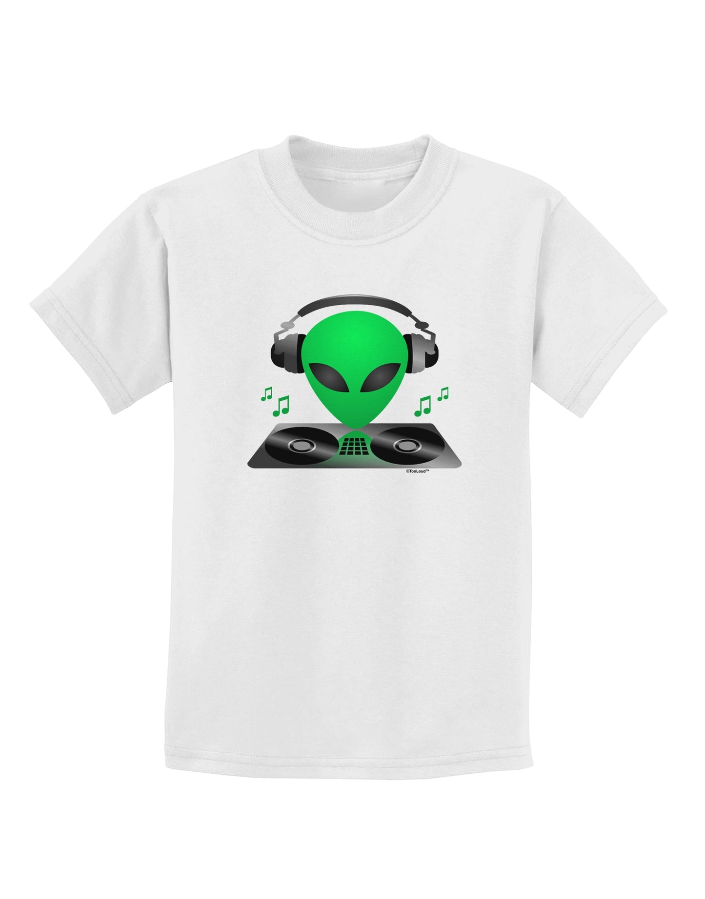 Alien DJ Childrens T-Shirt-Childrens T-Shirt-TooLoud-White-X-Small-Davson Sales