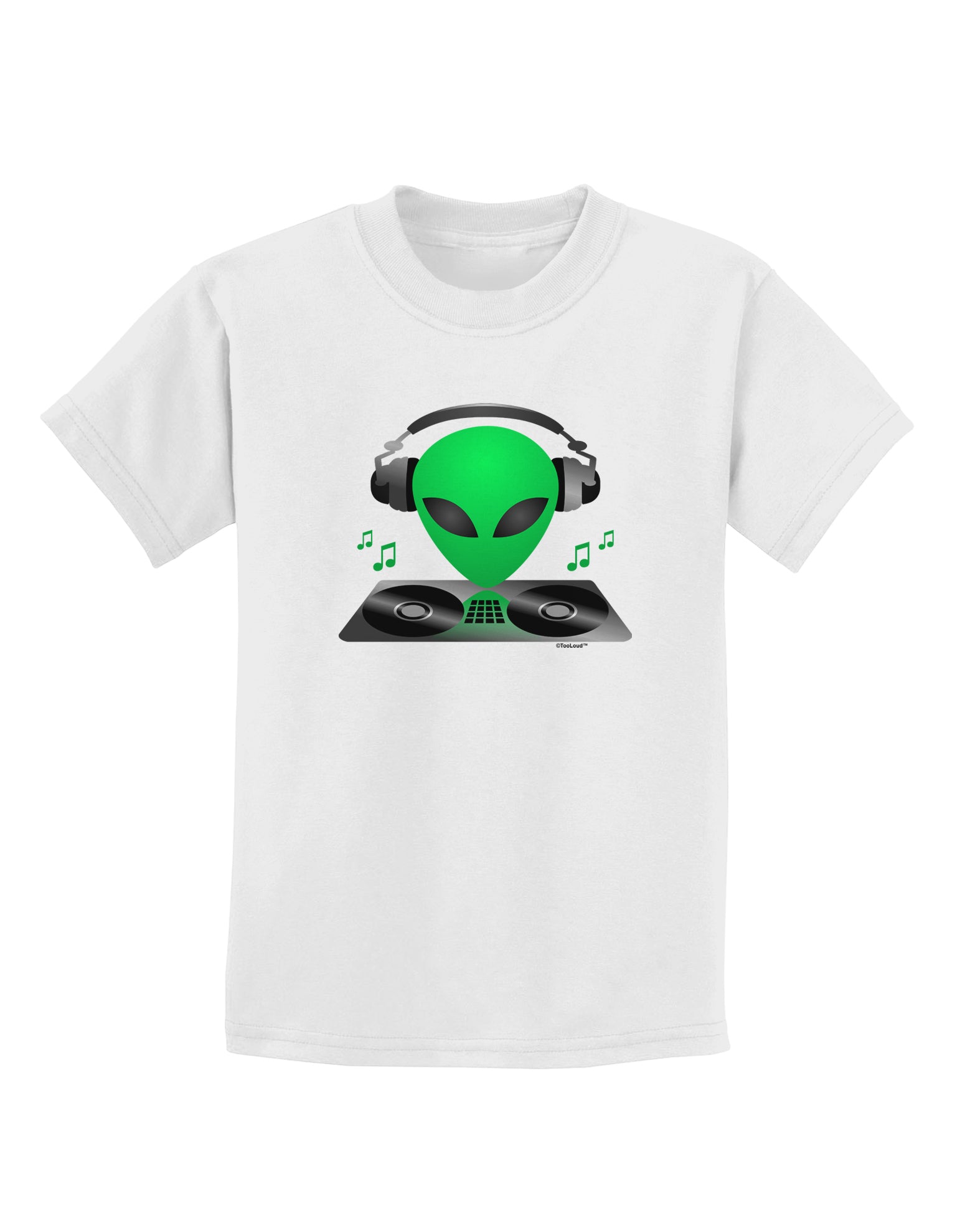 Alien DJ Childrens T-Shirt-Childrens T-Shirt-TooLoud-White-X-Small-Davson Sales