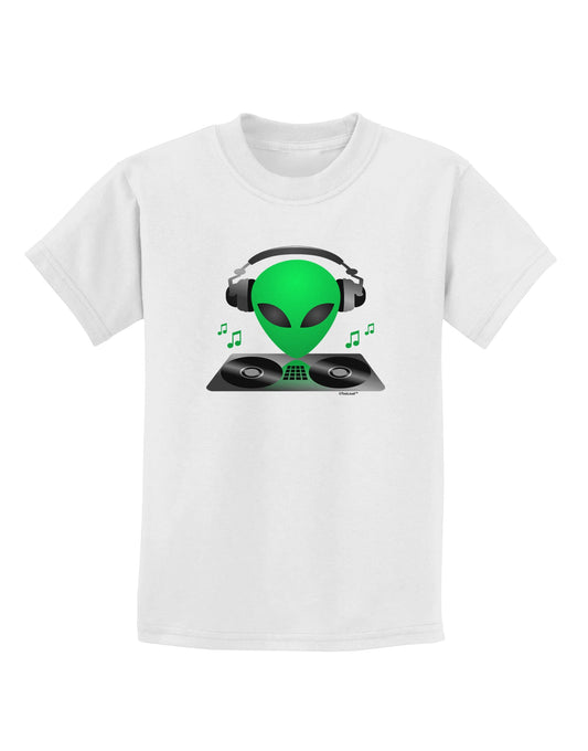 Alien DJ Childrens T-Shirt-Childrens T-Shirt-TooLoud-White-X-Small-Davson Sales