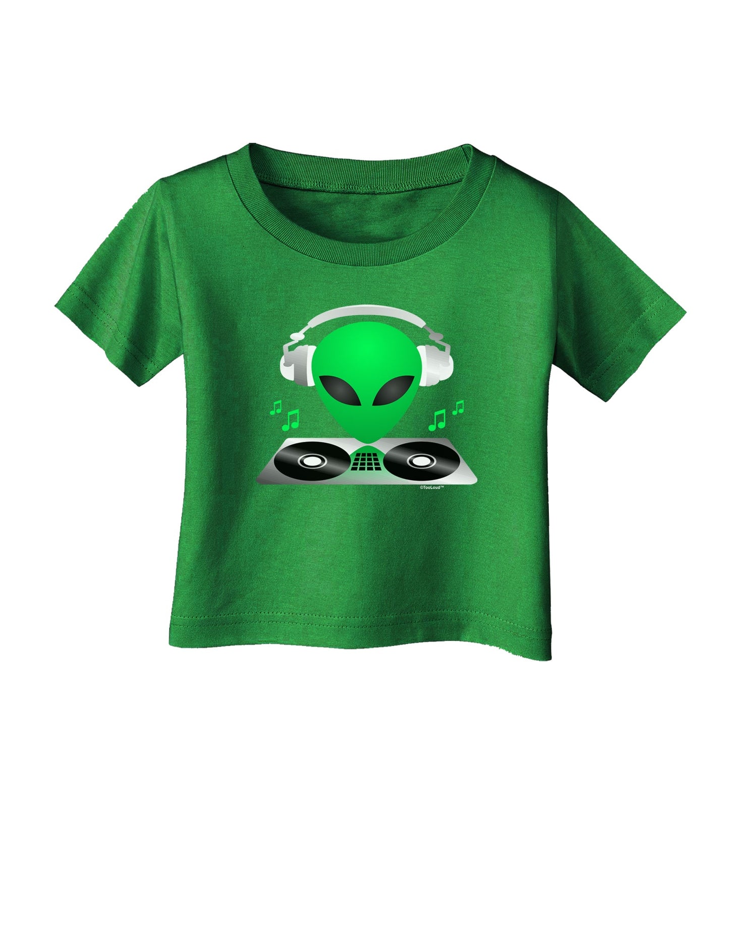 Alien DJ Infant T-Shirt Dark-Infant T-Shirt-TooLoud-Clover-Green-06-Months-Davson Sales