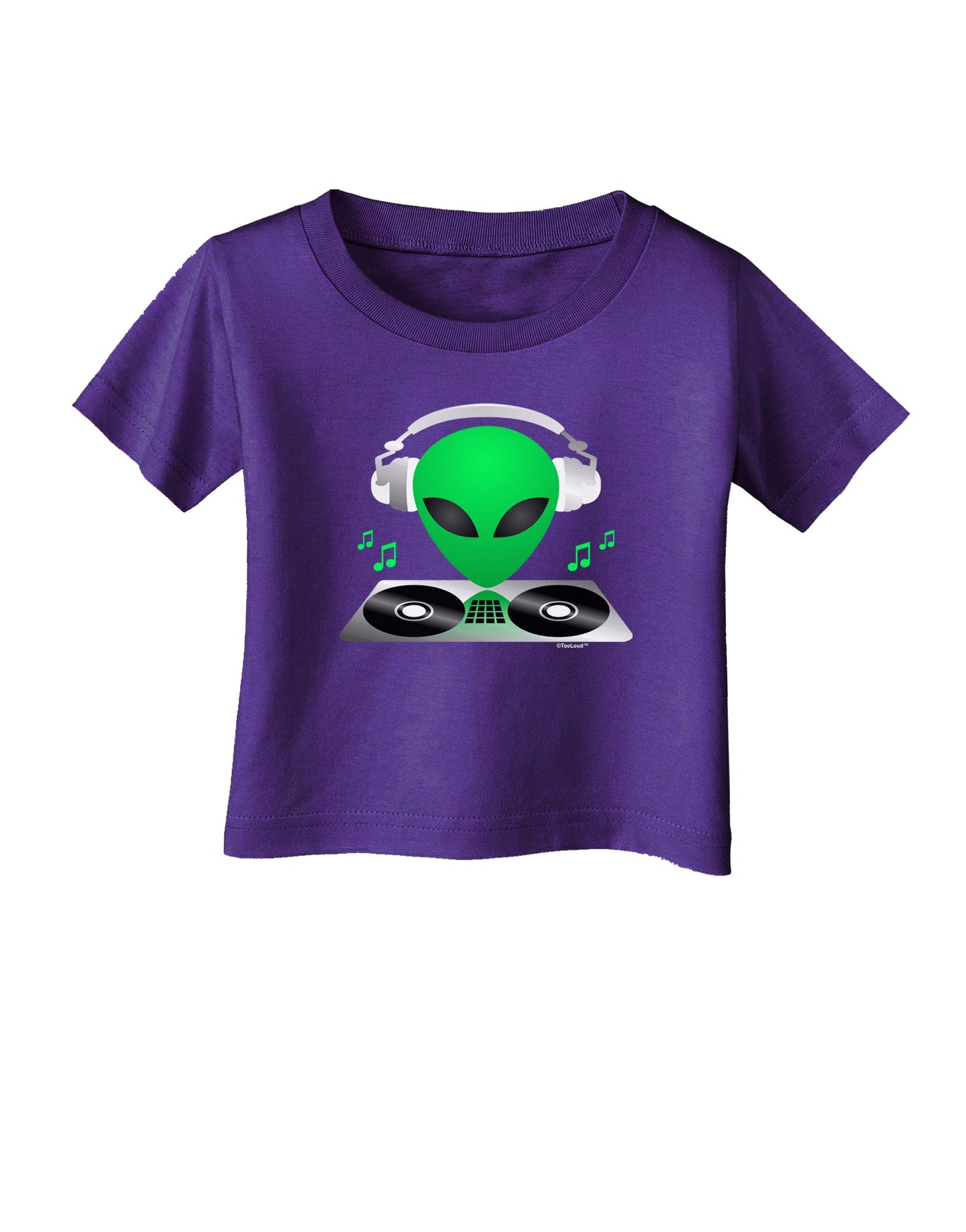 Alien DJ Infant T-Shirt Dark-Infant T-Shirt-TooLoud-Purple-06-Months-Davson Sales