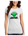 Alien DJ Juniors Petite T-Shirt-T-Shirts Juniors Tops-TooLoud-White-Juniors Fitted X-Small-Davson Sales