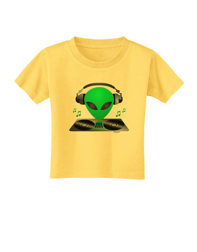 Alien DJ Toddler T-Shirt-Toddler T-Shirt-TooLoud-Yellow-2T-Davson Sales