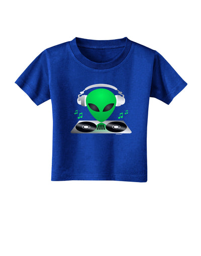Alien DJ Toddler T-Shirt Dark-Toddler T-Shirt-TooLoud-Royal-Blue-2T-Davson Sales