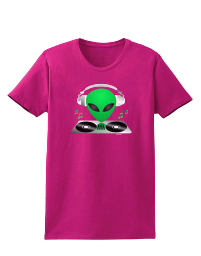 Alien DJ Womens Dark T-Shirt-TooLoud-Hot-Pink-Small-Davson Sales