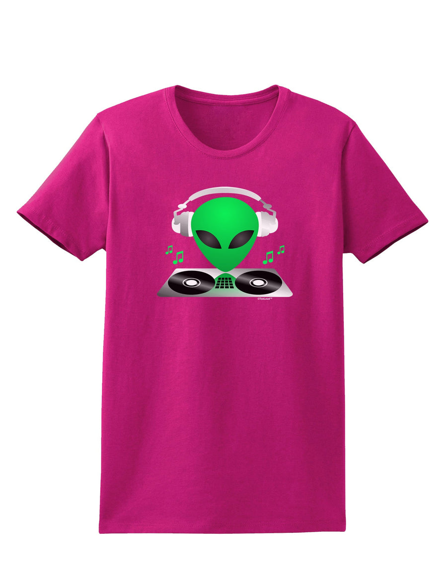 Alien DJ Womens Dark T-Shirt-TooLoud-Black-X-Small-Davson Sales