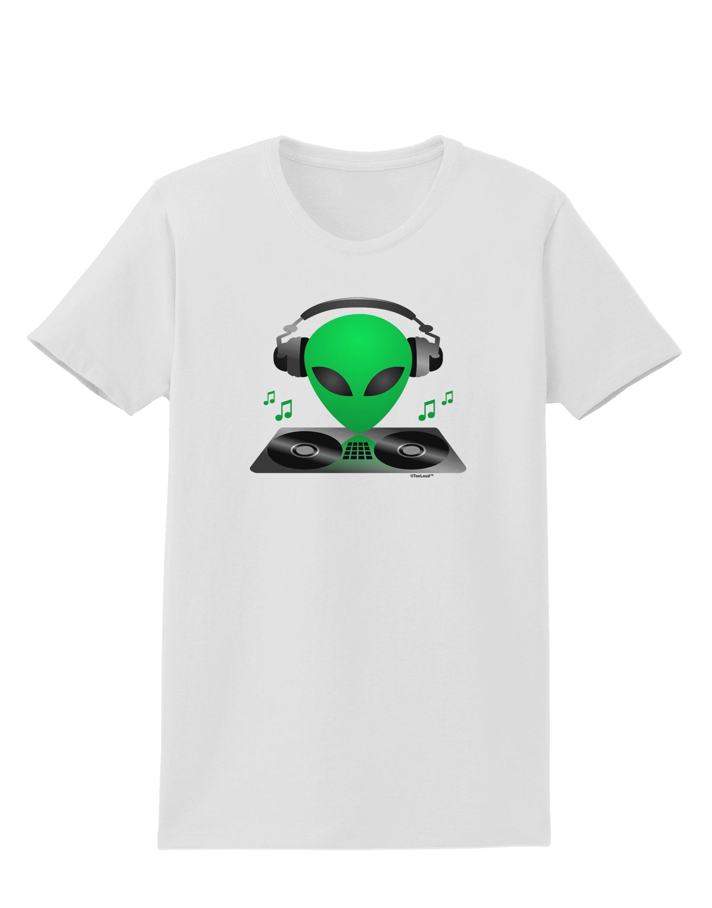 Alien DJ Womens T-Shirt-Womens T-Shirt-TooLoud-White-X-Small-Davson Sales