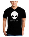 Alien They Are Here Adult Dark V-Neck T-Shirt-TooLoud-Black-XX-Large-Davson Sales